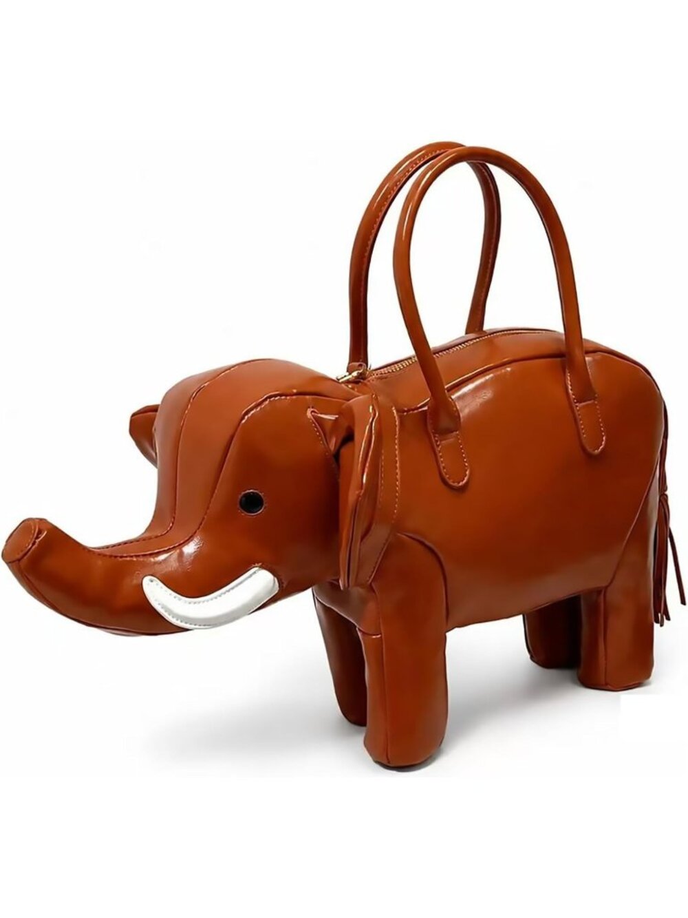 Women's Elephant Brown Shape Waterproof Luxurious Surface Funny Crossbody Bag